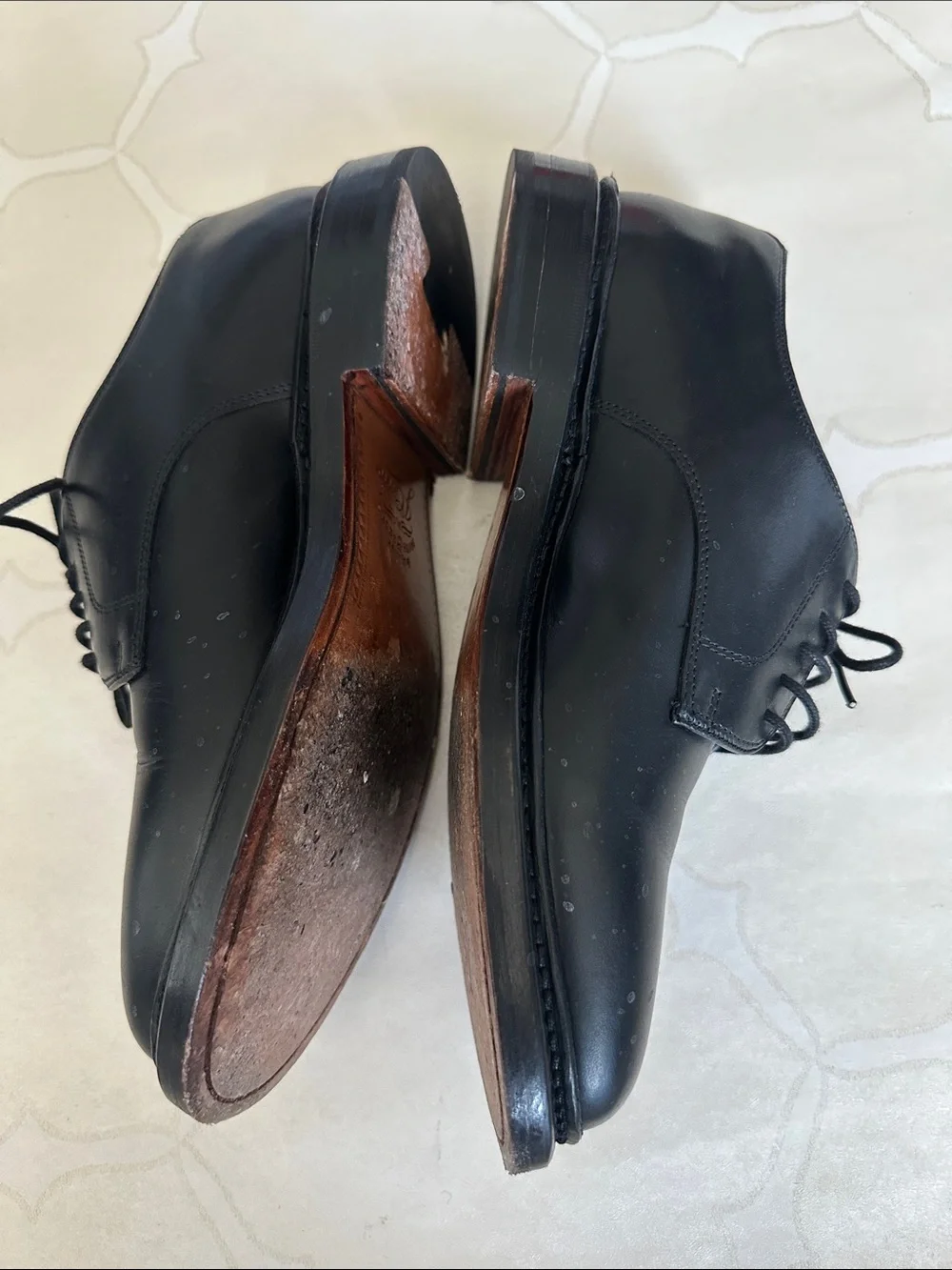 J. Crew Ludlow Padded Black Leather Derby Dress Shoes